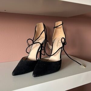 Black Suede Lace Up Heels